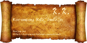 Korompay Kálmán névjegykártya