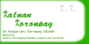 kalman korompay business card