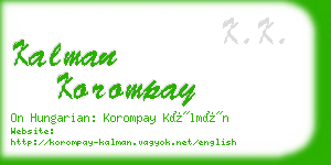 kalman korompay business card